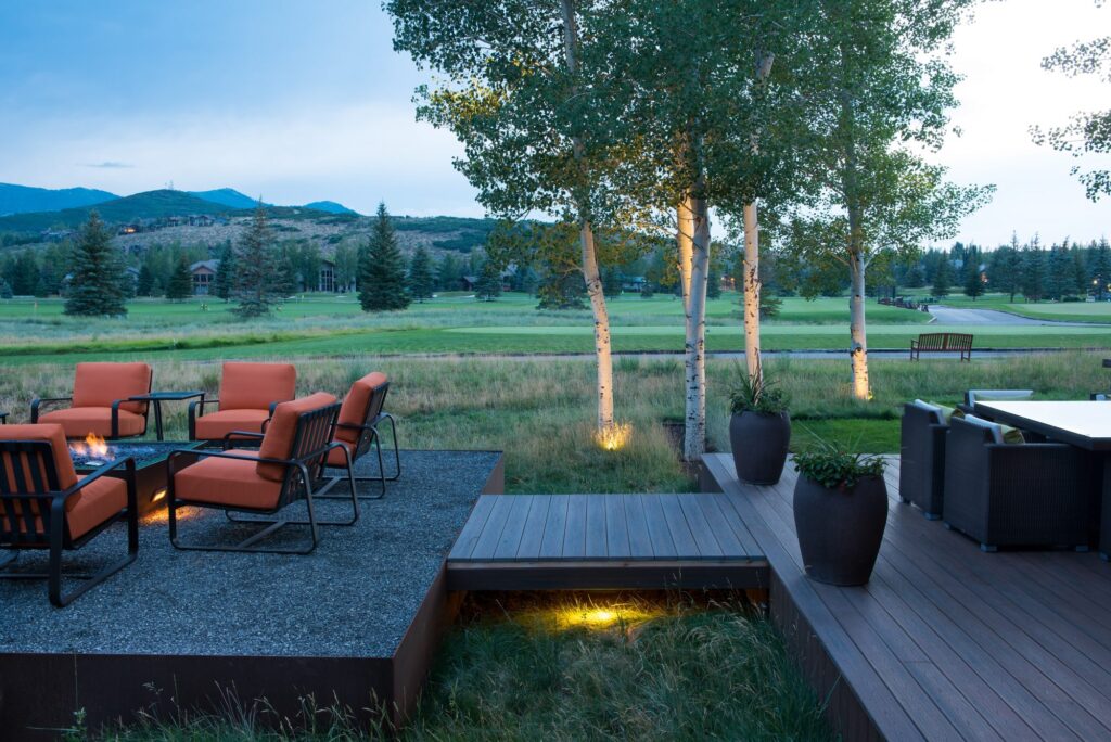 Sunny Slopes - walkway between patio and hot tub