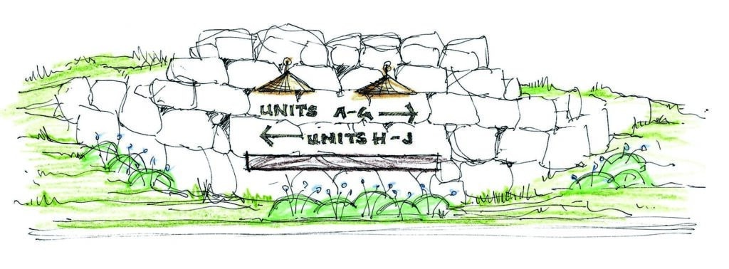 The Pinnacles at Deer Valley - directional sign sketch