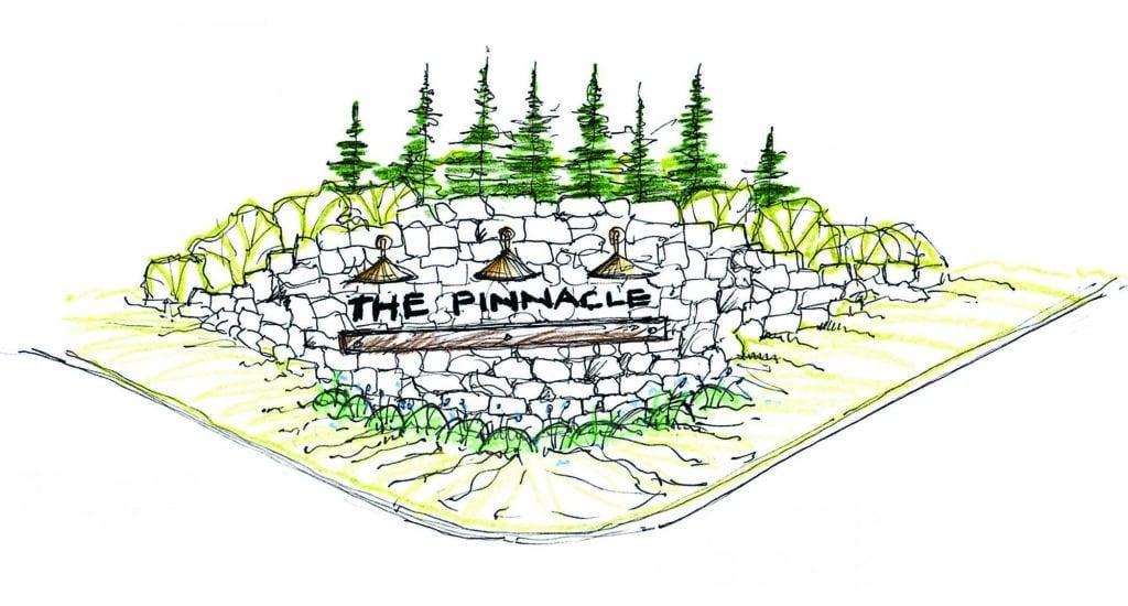The Pinnacles at Deer Valley - entry signage sketch