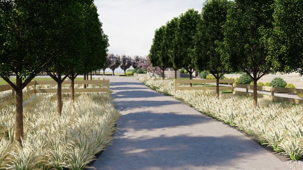 Larsen Gardens - concept of long driveway