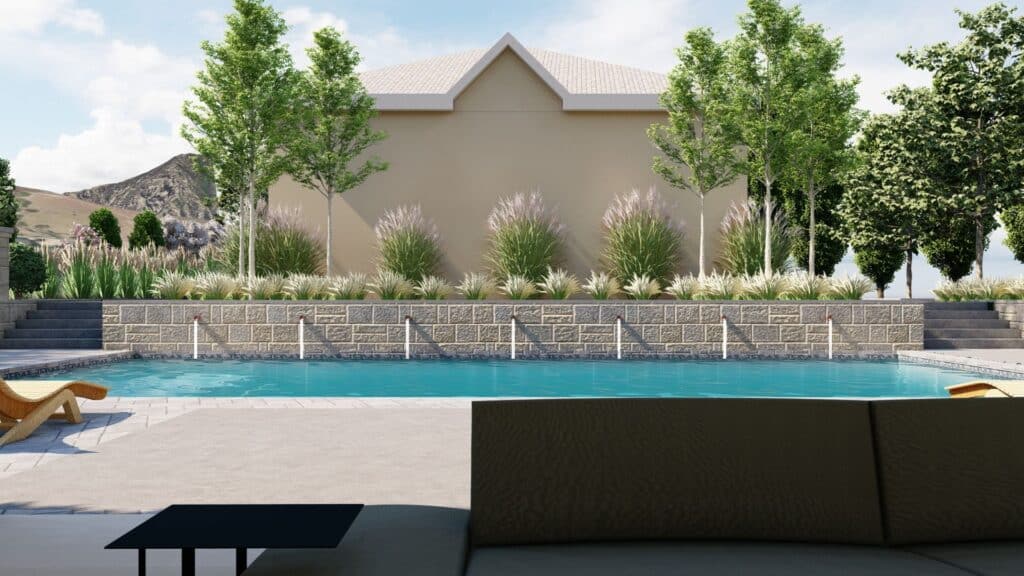 Larsen Gardens - concept of spill wall