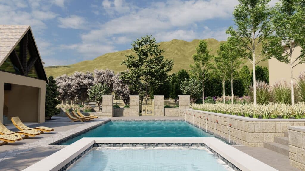 Larsen Gardens - concept of pool and hot tub