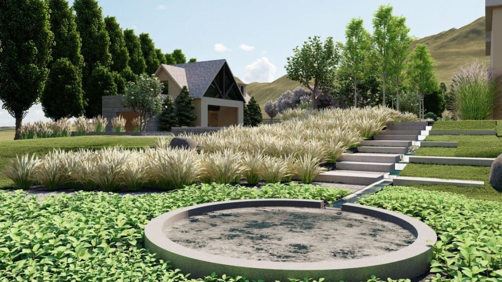 Larsen Gardens - concept of rill steps