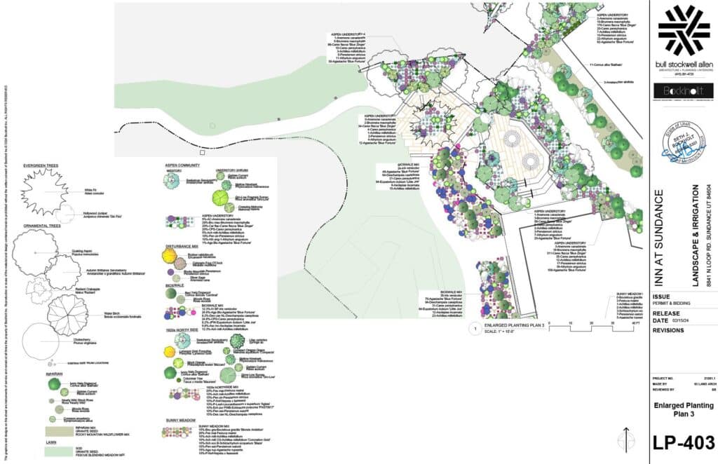 The Inn at Sundance Mountain Resort - enlarged planting plan 3