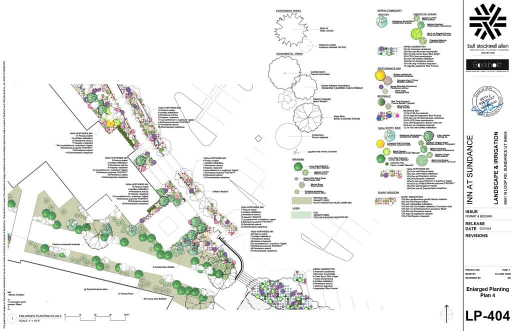 The Inn at Sundance Mountain Resort - enlarged planting plan 4