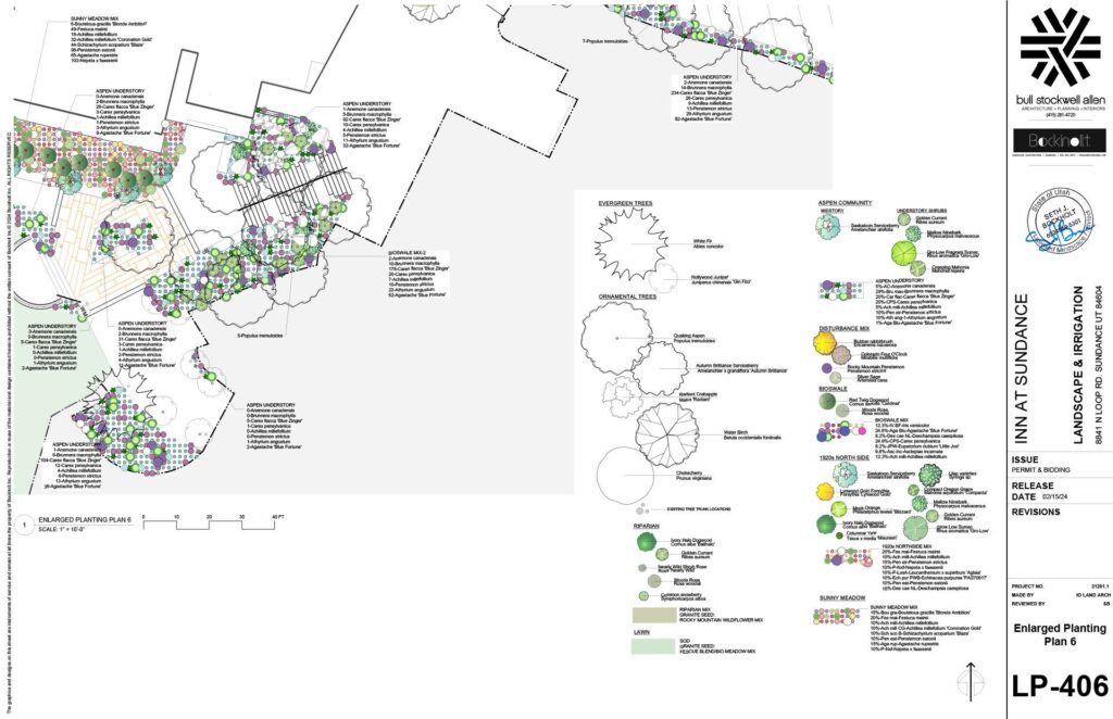 The Inn at Sundance Mountain Resort - enlarged planting plan 6