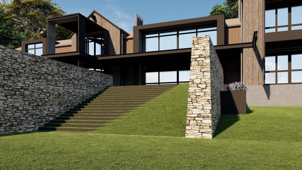 Miller Mountain Top - rendering of backyard